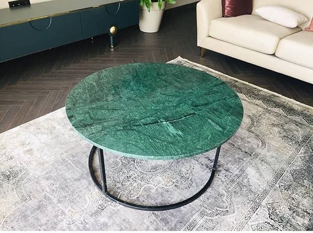 Arte Marble Verde Guetamala Orta Sehpa