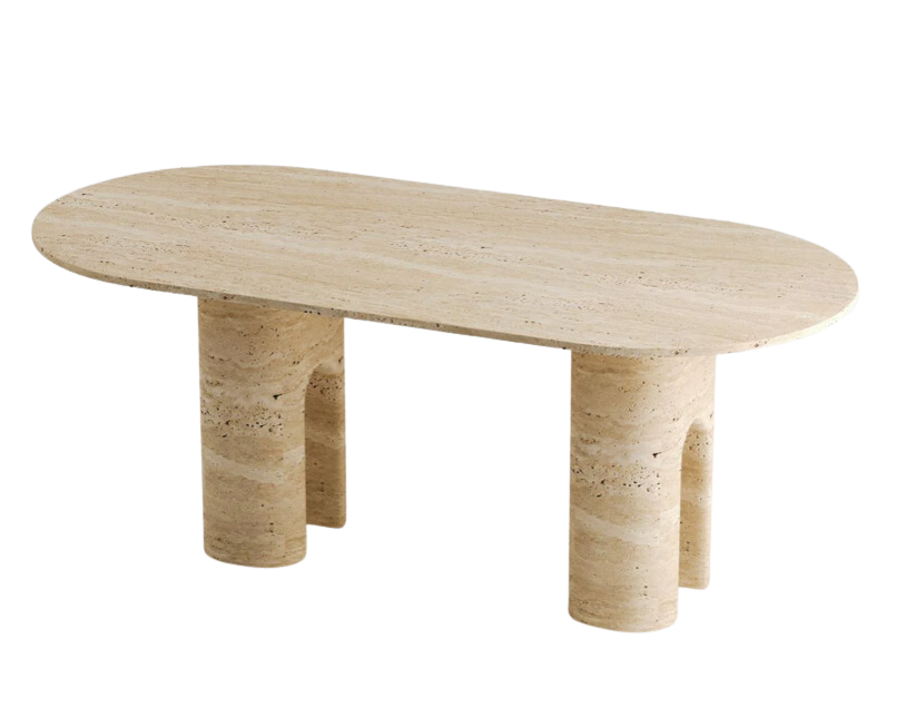 Arte Marble Traverten Yemek Masası