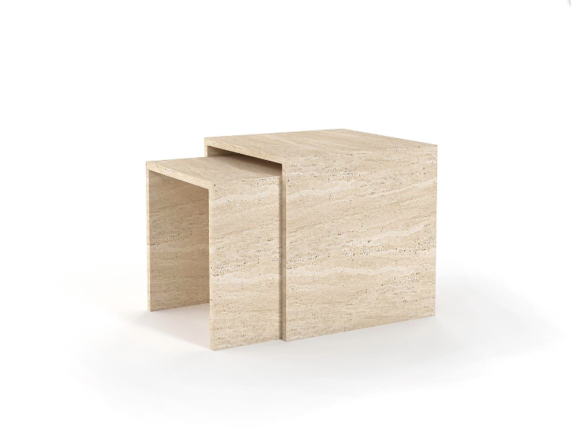 Arte Marble Traverten Yan Sehpa
