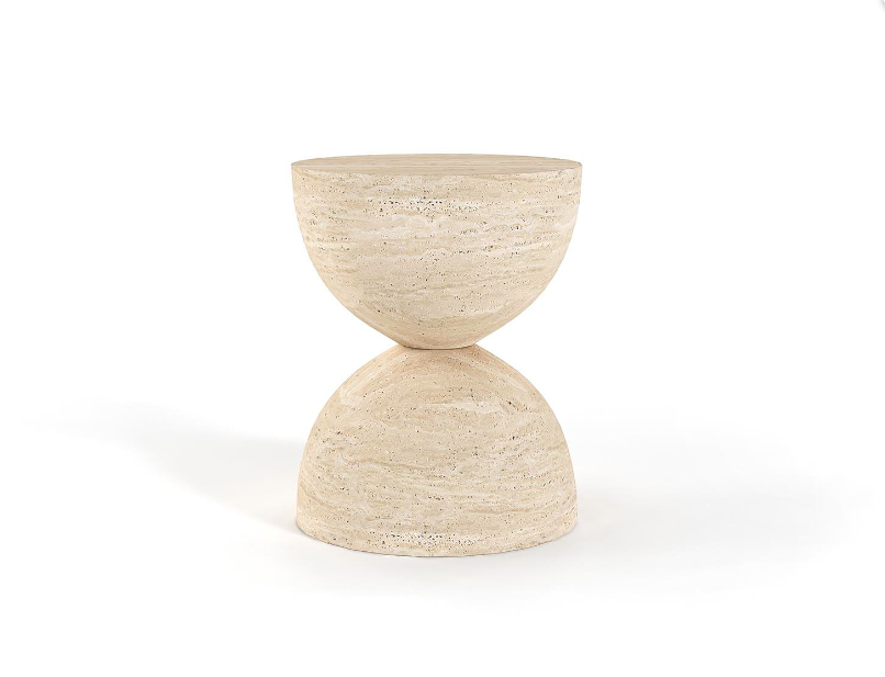 Arte Marble Traverten Yan Sehpa
