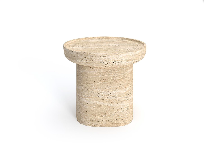 Arte Marble Traverten Yan Sehpa