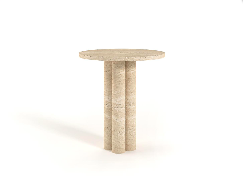 Arte Marble Traverten Yan Sehpa