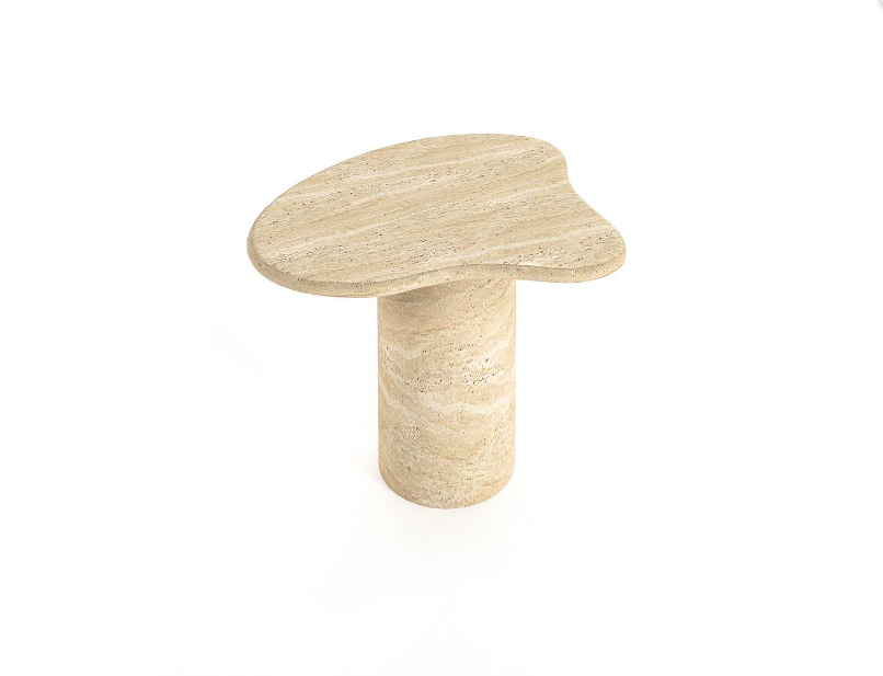 Arte Marble Traverten Yan Sehpa