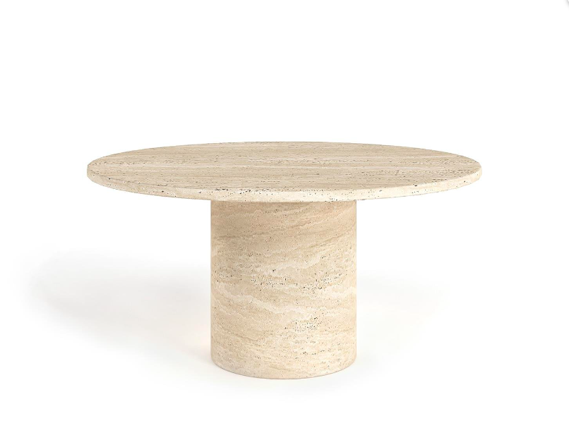 Arte Marble Traverten Orta Sehpa