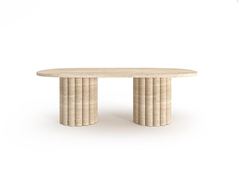 Arte Marble Traverten Orta Sehpa