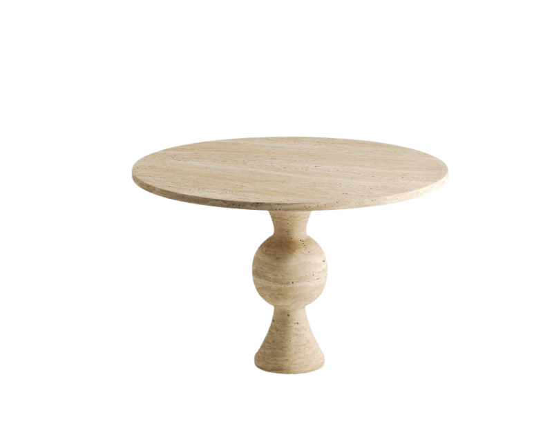 Arte Marble Traverten Yuvarlak Masa