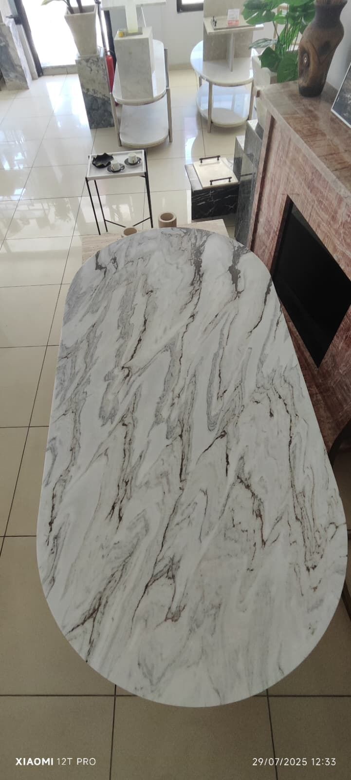 Arte Marble Yerli Carrara Yemek Masası 180x90