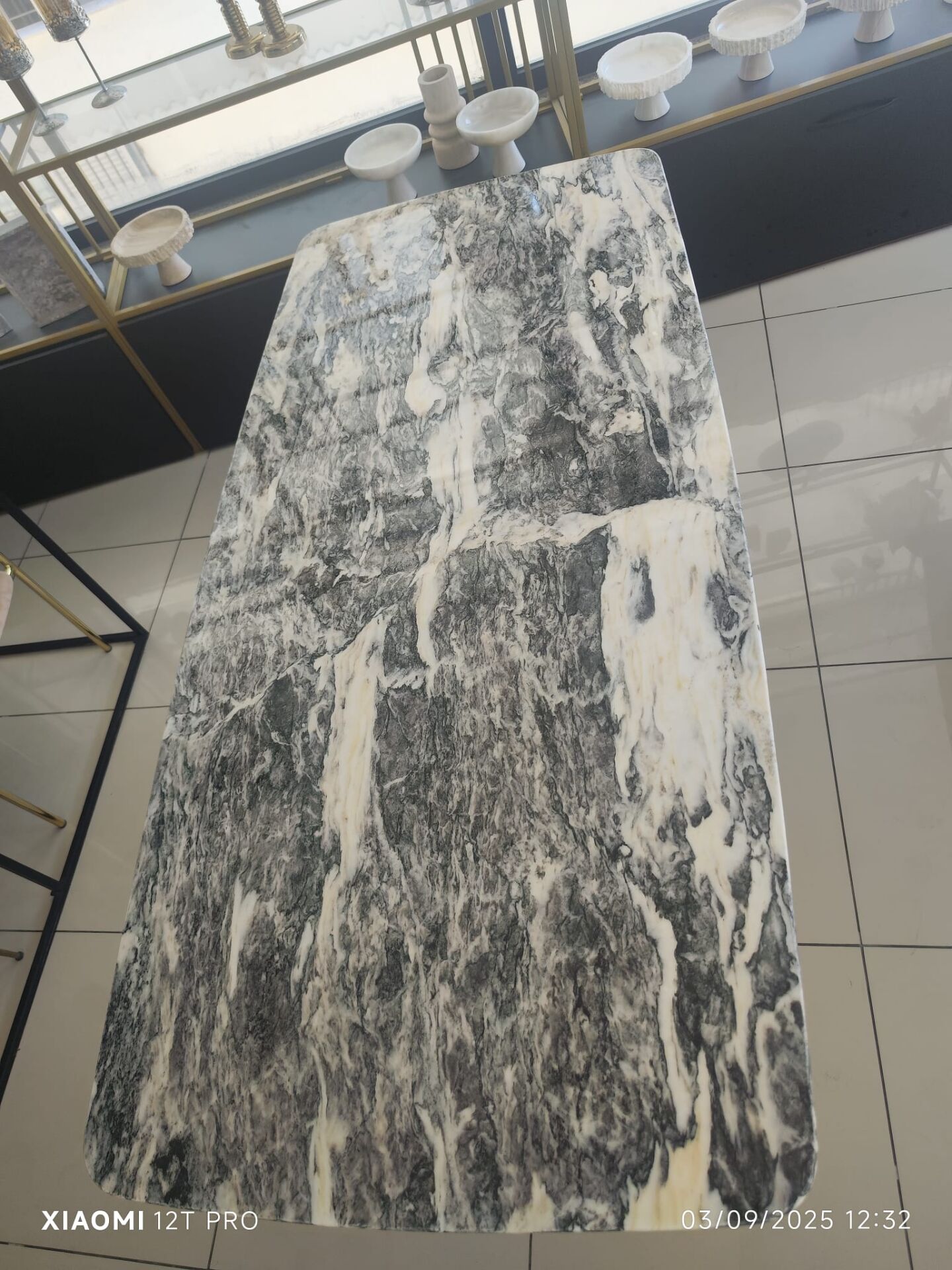 Arte Marble Afyon Gray Yemek Masası 200x100