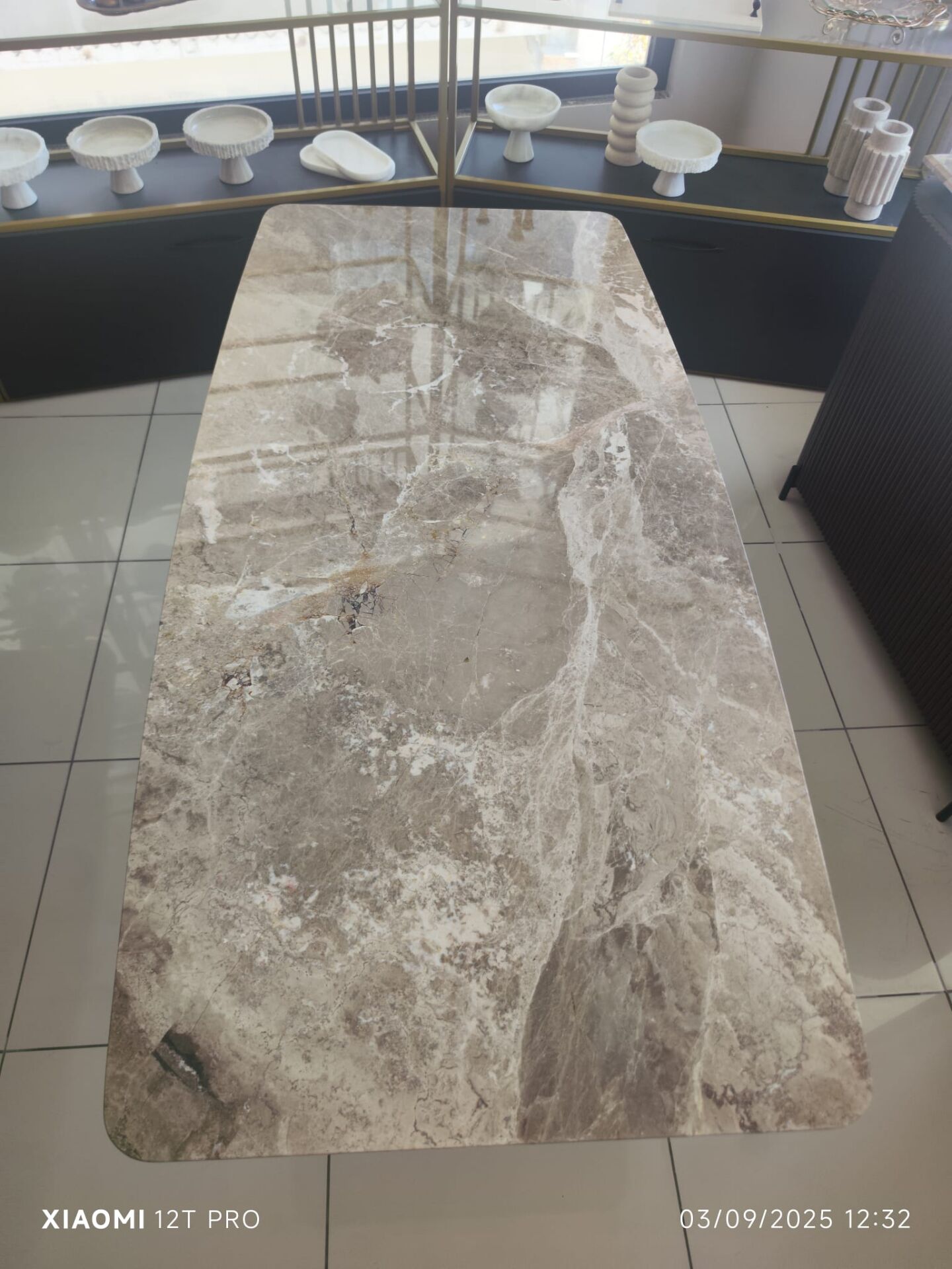 Arte Marble Afyon Kahve Yemek Masası 180x90
