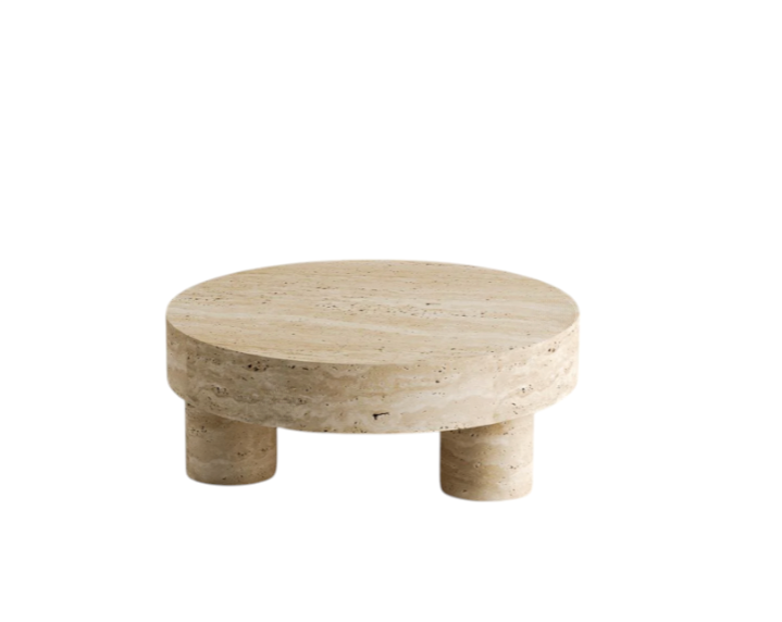 Arte Marble Traverten Orta Sehpa