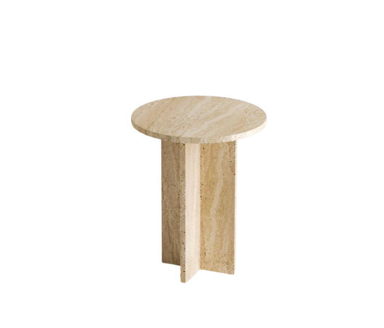 Arte Marble Traverten Yan Sehpa