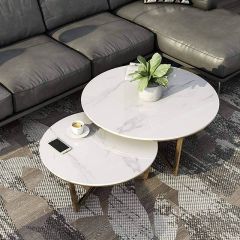 Arte Marble White Muğla 2'li Orta Sehpa