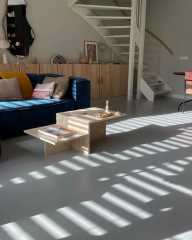 Arte Marble White Traverten Blok Orta Sehpa