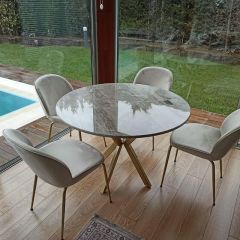 Arte Marble Dark Brown Yemek Masası