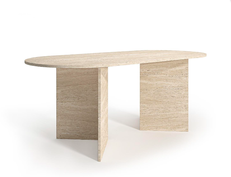 Arte Marble Traverten Yemek Masası