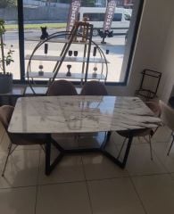 Arte Marble Yerli Carrara Yemek Masası
