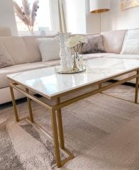 Arte Marble Yerli Carrara Orta Sehpa