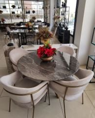 Arte Marble Grizio Mermer Yemek Masası