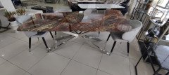 Arte Marble Rain Forest Brown Mermer Yemek Masası