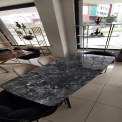 Arte Marble Uludağ Siyahı Mermer Yemek Masası