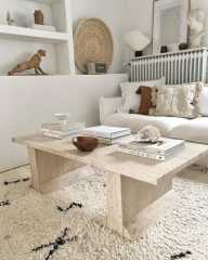 Arte Marble Traverten Blok Orta Sehpa