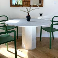 Arte Marble Carrara Block Dining Table