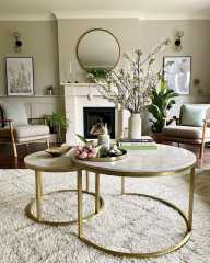 Arte Marble Afyon Gri Orta Sehpa 2'Lİ