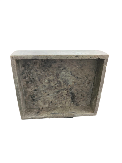 Arte Marble Traverten Silver Küçük Tepsi