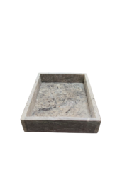 Arte Marble Traverten Silver Küçük Tepsi
