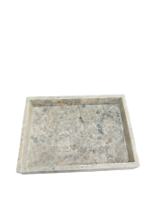 Arte Marble Traverten Silver Büyük Tepsi
