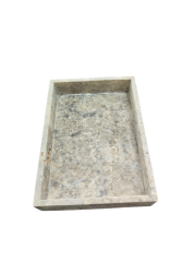 Arte Marble Traverten Silver Büyük Tepsi