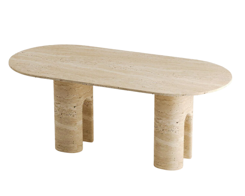 Arte Marble Traverten Yemek Masası