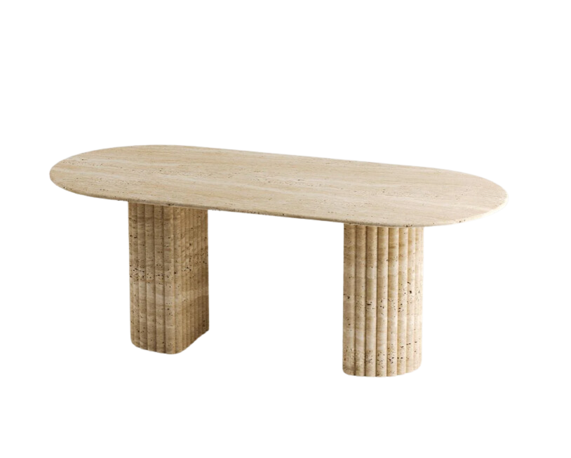 Arte Marble Traverten Yemek Masası