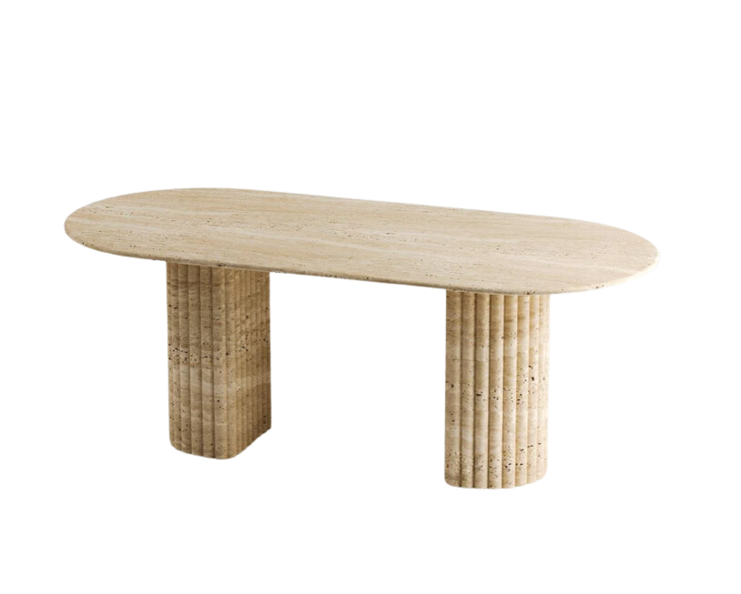 Arte Marble Traverten Yemek Masası