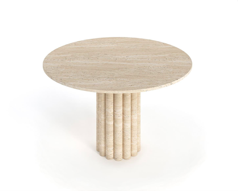 Arte Marble Traverten Yuvarlak Masa