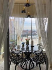 Arte Marble Alanya Siyahı Mermer Yemek Masası 140 Çap