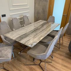 Arte Marble Diana Grey Mermer Yemek Masası 240x120