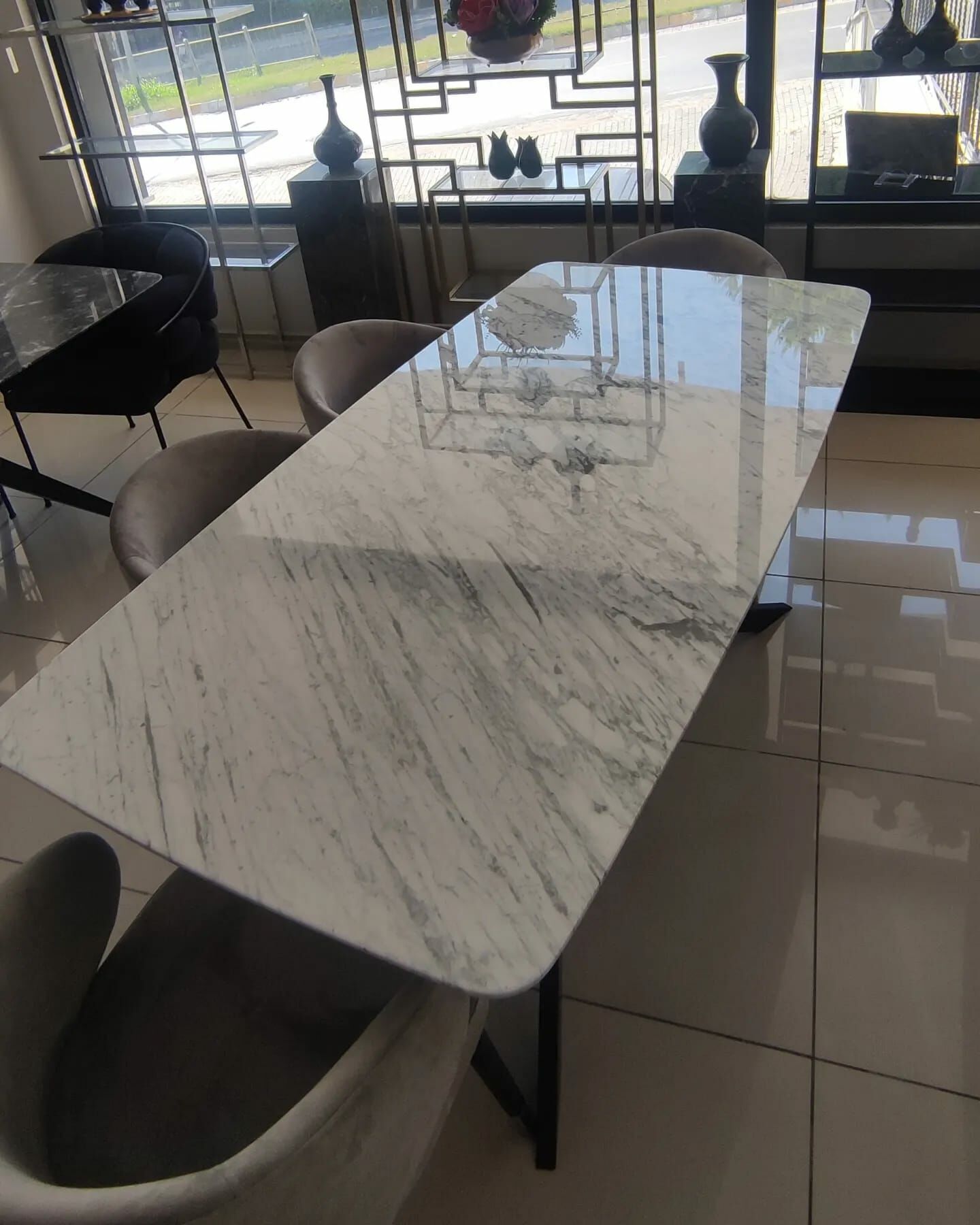 Arte Marble Carrara Mermer Yemek Masası 140x90