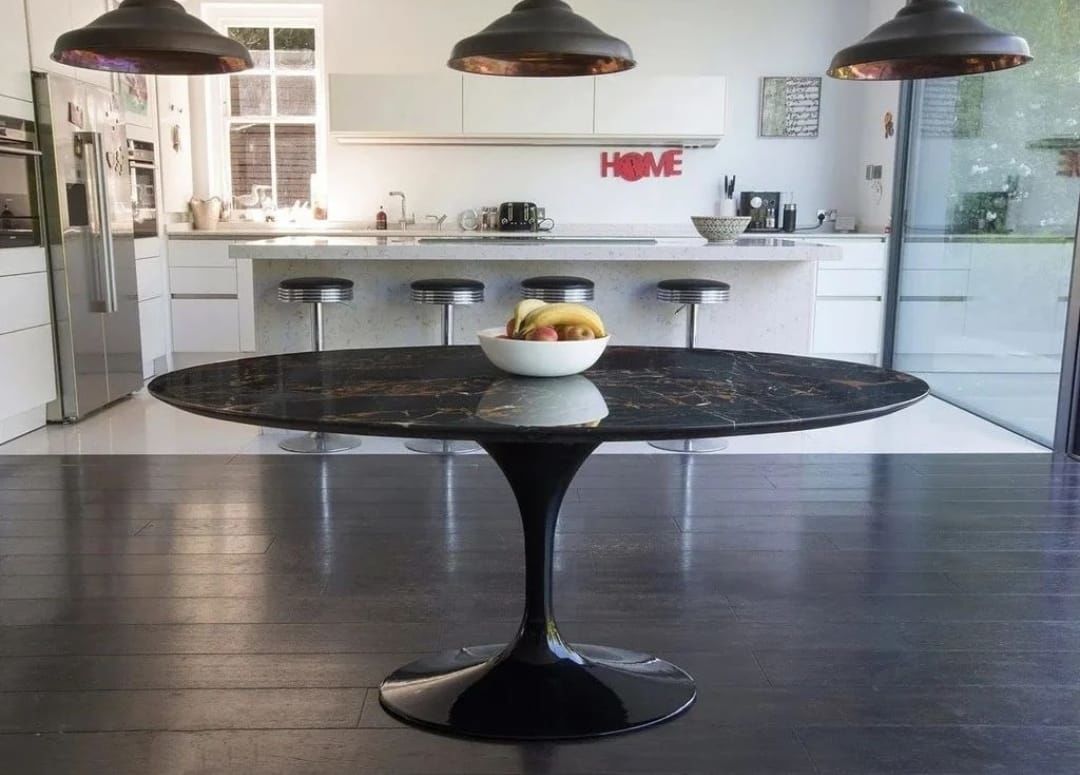 Arte Marble Portoro Gold Mermer Tulip Masa 200x100