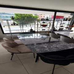 Arte Marble Uludağ Siyahı Mermer Yemek Masası 180x90