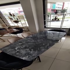 Arte Marble Uludağ Siyahı Mermer Yemek Masası 240x120