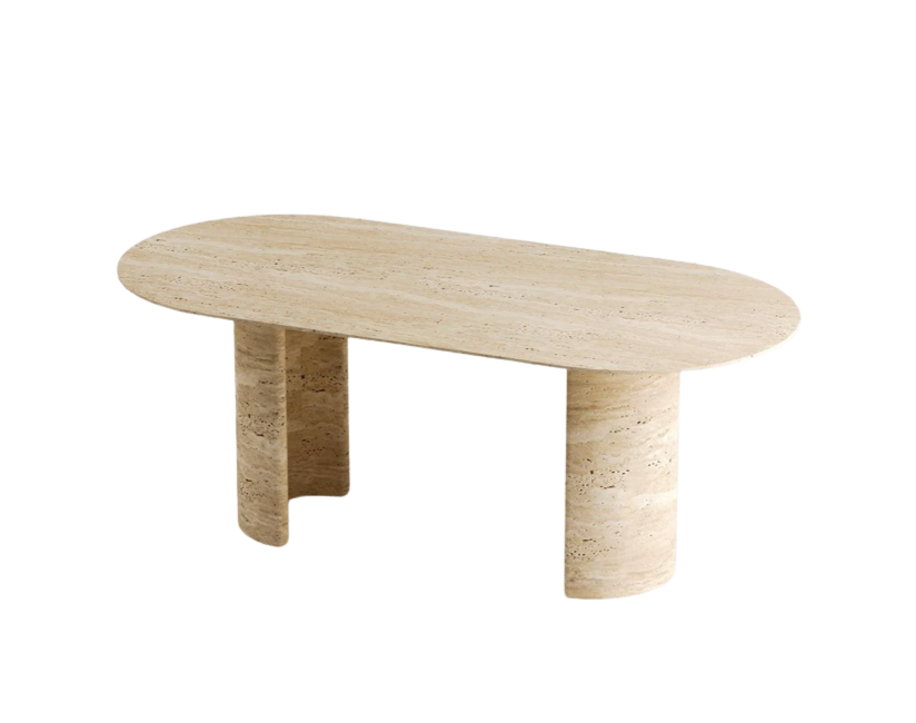 Arte Marble Traverten Yemek Masası