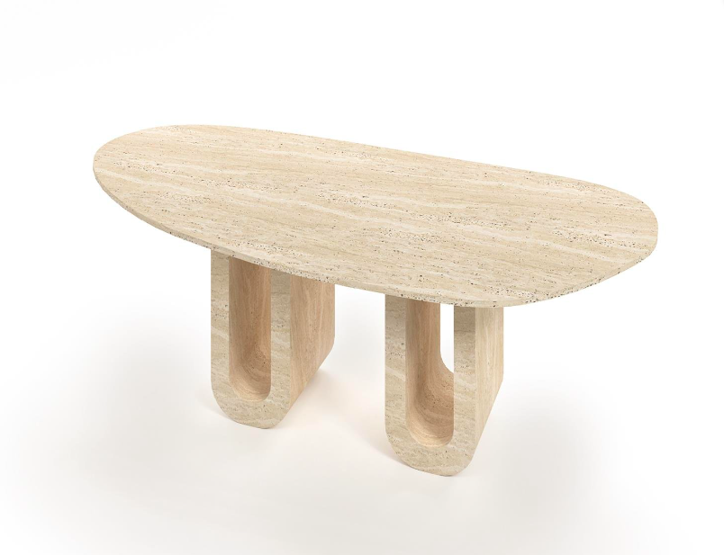 Arte Marble Traverten Yemek Masası