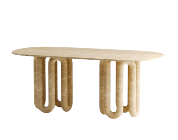 Arte Marble Traverten Yemek Masası