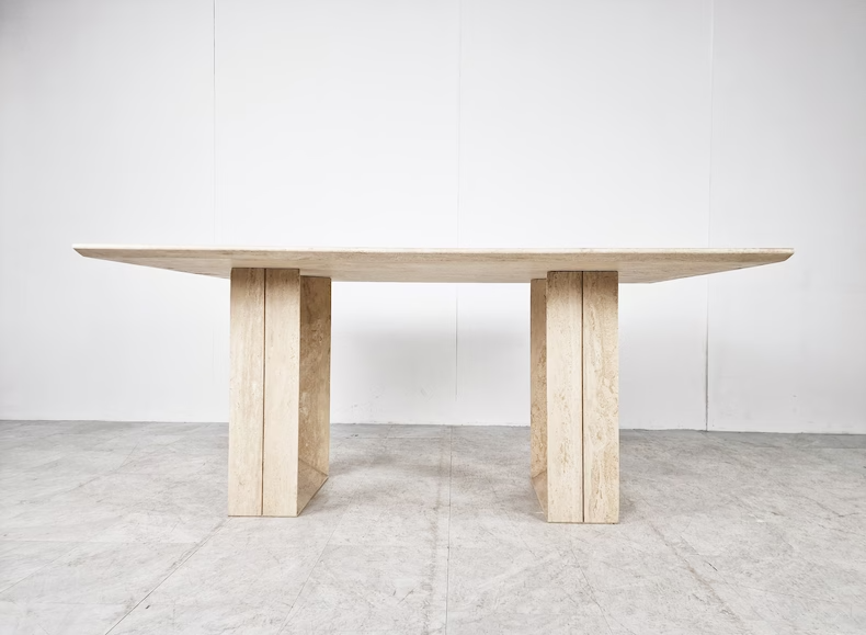 Arte Marble Traverten Yemek Masası