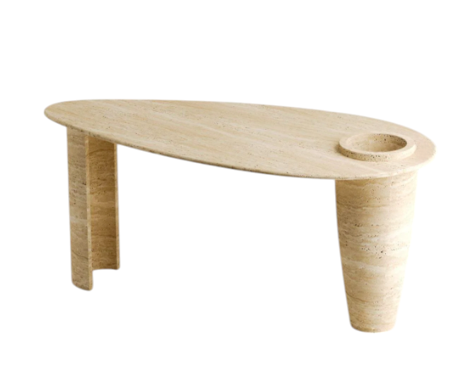 Arte Marble Traverten Yemek Masası