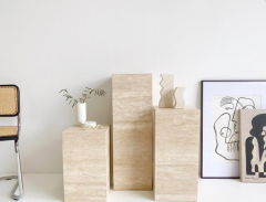 Arte Marble Traverten Yan Sehpa Kaide Takımı