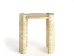 Arte Marble Traverten Yan Sehpa
