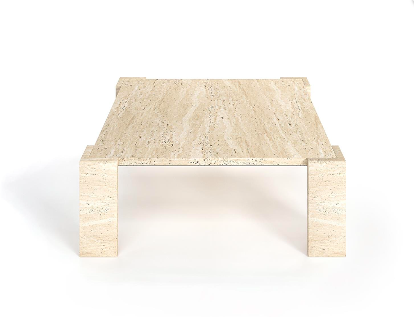 Arte Marble Traverten Orta Sehpa