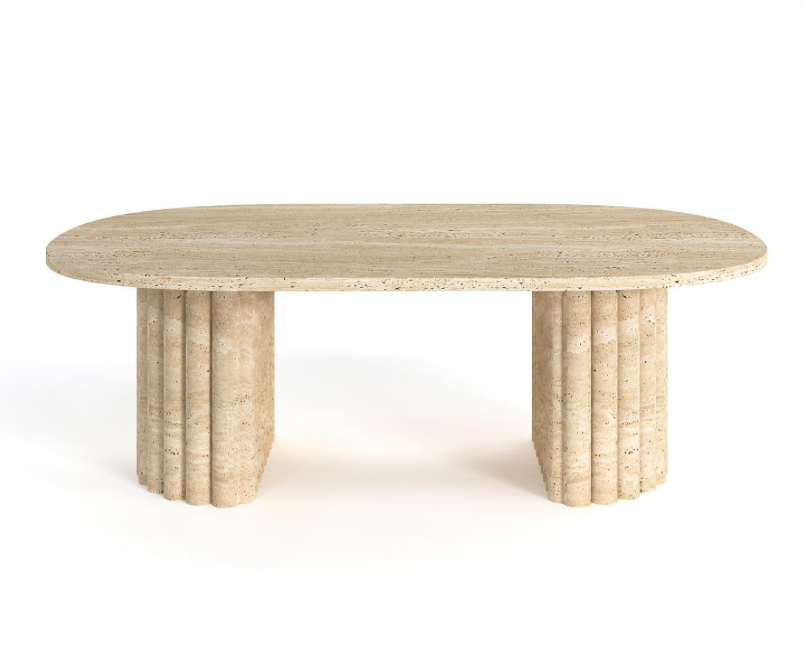 Arte Marble Traverten Orta Sehpa